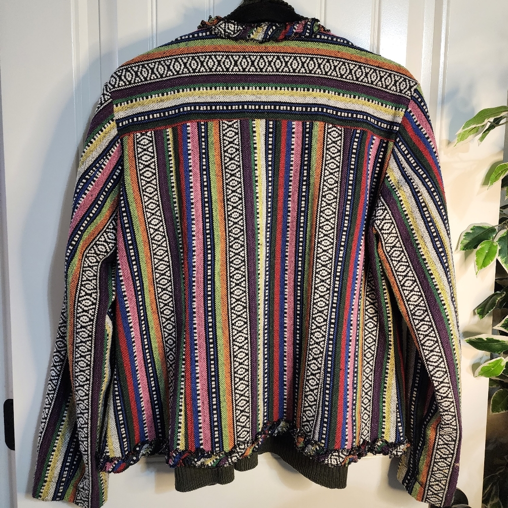 Chicos Rainbow Embroidered Boho Patchwork Style J… - image 6